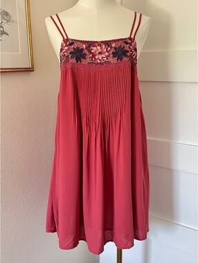 American Eagle Boho Embroidered Slip Mini Dress